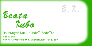 beata kubo business card